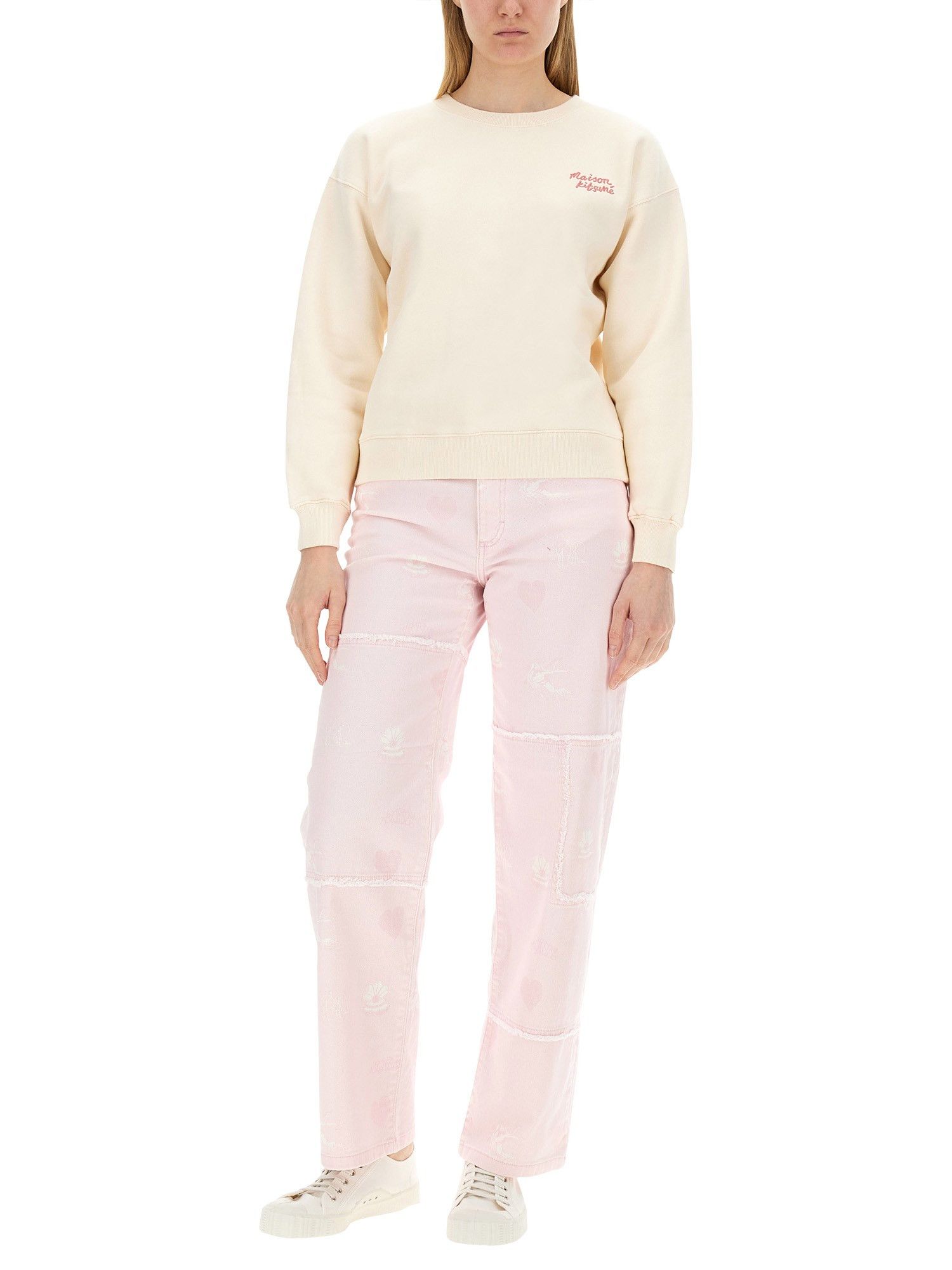 Maison Kitsune o1s22i1n0724 Crewneck Sweatshirt in Pink Size M / US 6-8 / IT 42-44 - 2 Thumbnail