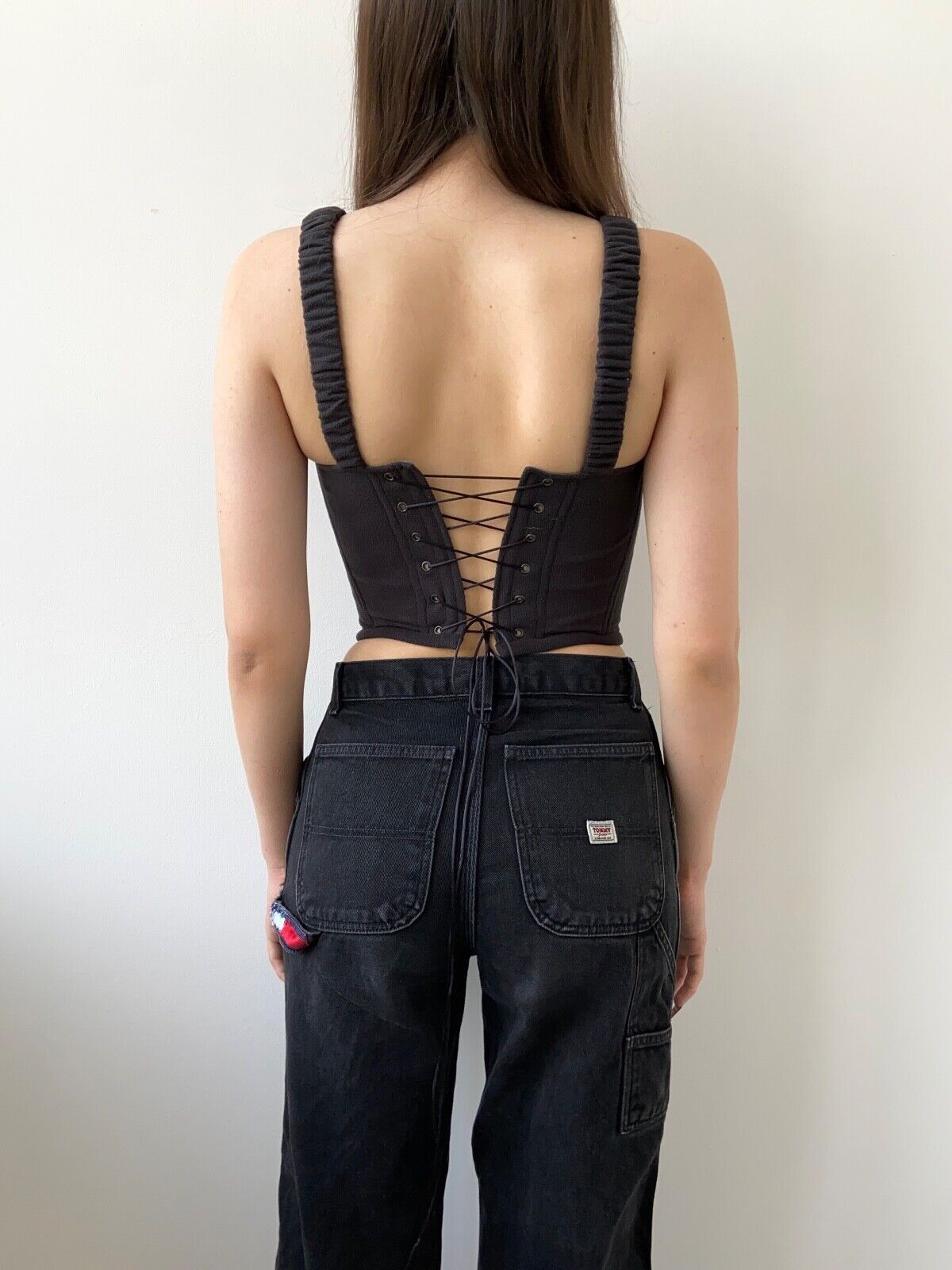 Handmade Handmade The North Face Black Fleece Women's Crop Top Corset Size S / US 4 / IT 40 - 3 Thumbnail