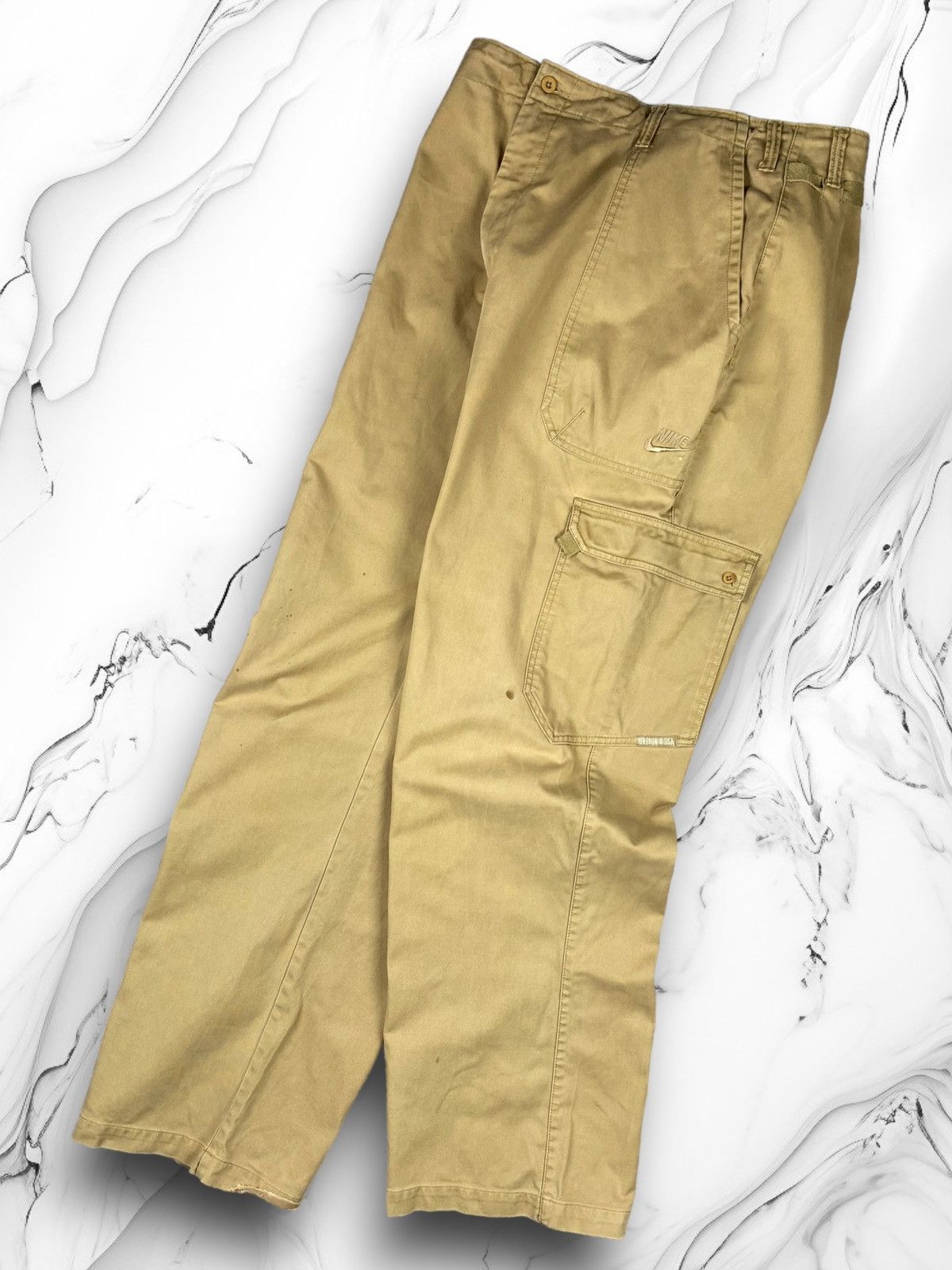 Nike × Vintage Vintage Nike Cargo Drill Pants Y2K Baggy Gorpcore Size US 36 / EU 52 - 1 Thumbnail