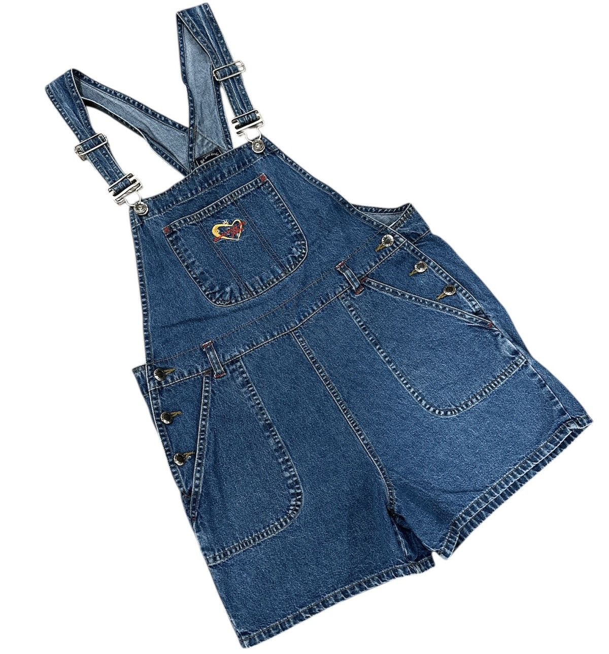 Route 66 Vintage Y2K Heart Embroidered Overalls Size medium Size 28" / US 6 / IT 42 - 1 Thumbnail