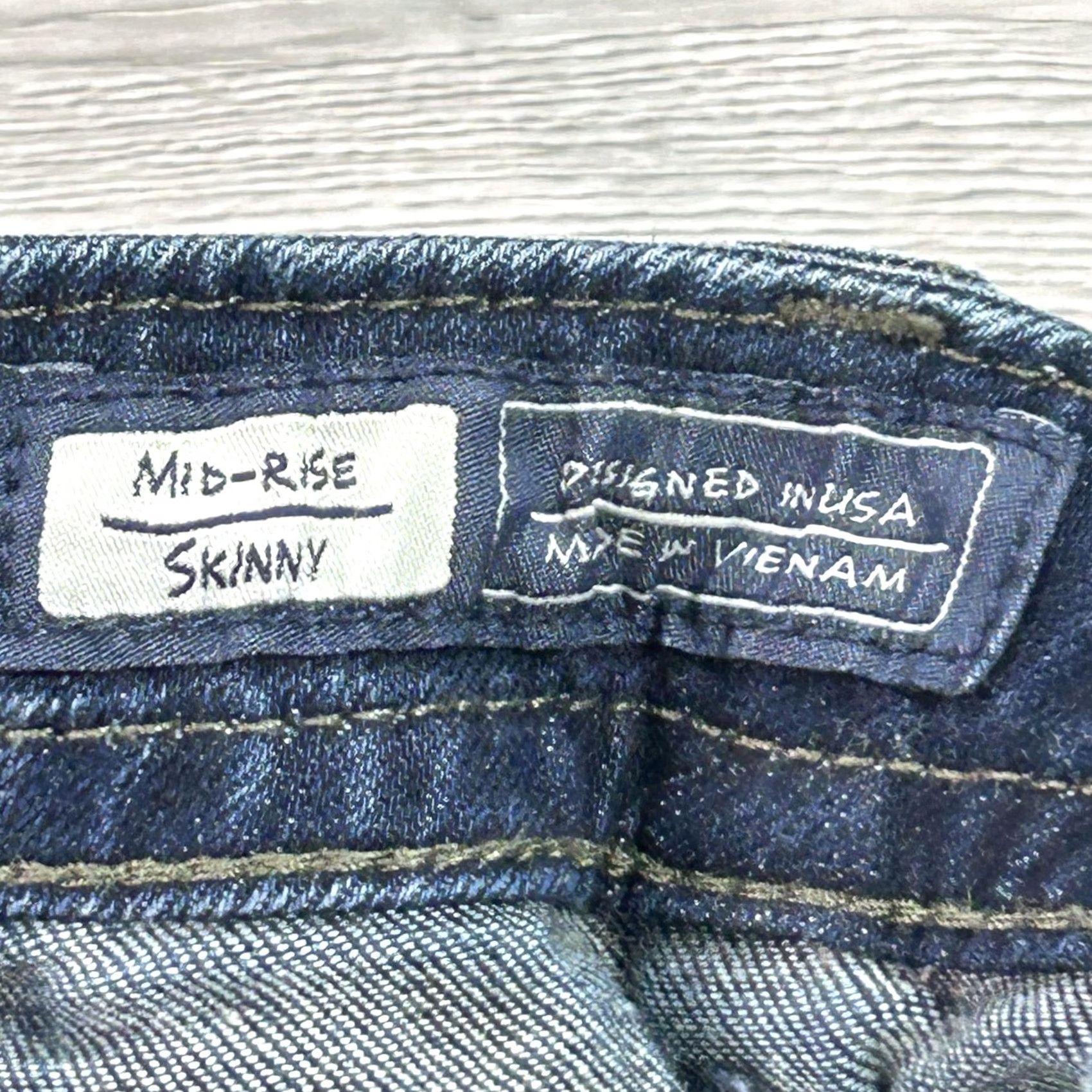 Miss Me Miss Me Jeans Womens 26 Blue Mid Rise Skinny Distressed Patch Denim Raw Hem Jeans Size 26" / US 2 / IT 38 - 6 Thumbnail