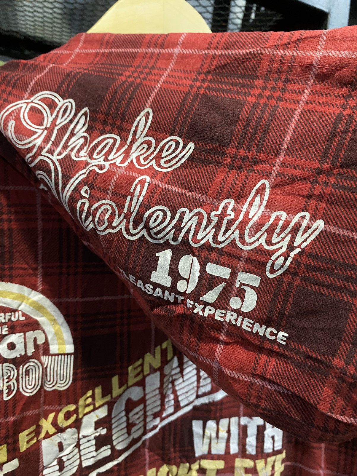 If Six Was Nine Excuse Japanese Red Tartan Shake Violently Poem Hoodie Punk Size US M / EU 48-50 / 2 - 8 Thumbnail