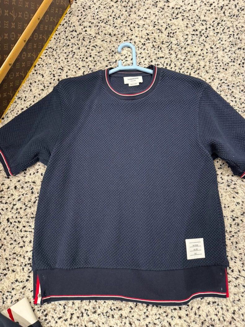 Thom Browne Short sleeve knit top