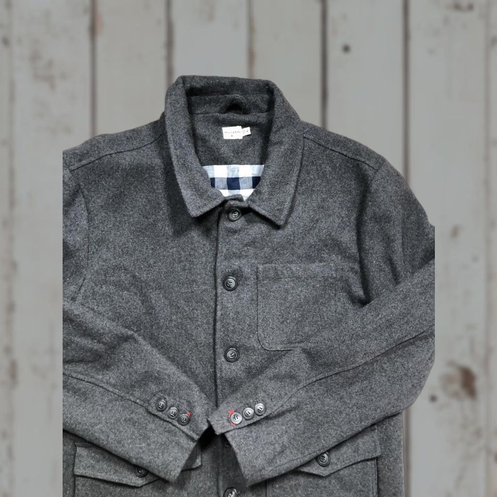 Vintage Bridge & Burn Jacket Mens XL Gray Wool Military Front Button Pockets Lined Size US XL / EU 56 / 4 - 1 Thumbnail