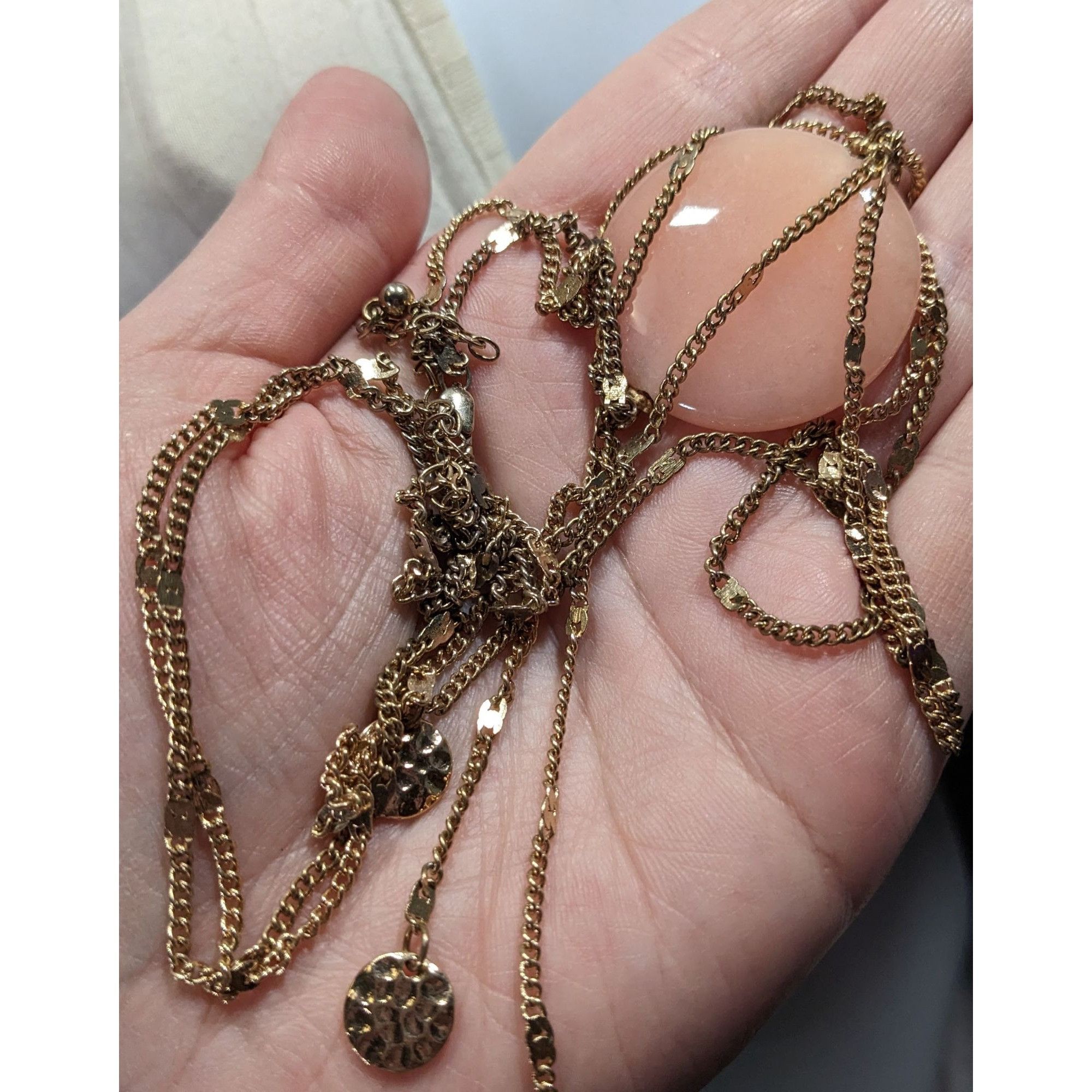 Other Layered Gold Chain Rose Quartz Sphere Pendant Necklace With Size ONE SIZE - 5 Thumbnail