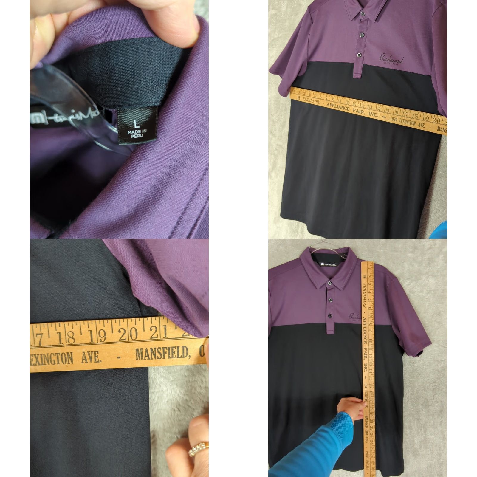 TravisMathew Travis Mathew Polo Shirt Golf PIMA Cotton Blend Solid Short Sleeve Purple/Black Regular Mens L Bushwood Country Club Polo Shirt Size US L / EU 52-54 / 3 - 8 Thumbnail