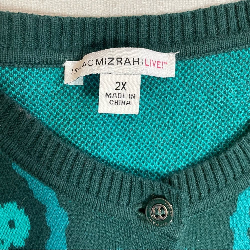 Isaac Mizrahi Isaac Mizrahi Live! Medallion Jacquard Cotton Blue Green Ca Size XXL / US 16-18 / IT 52-54 - 7 Thumbnail