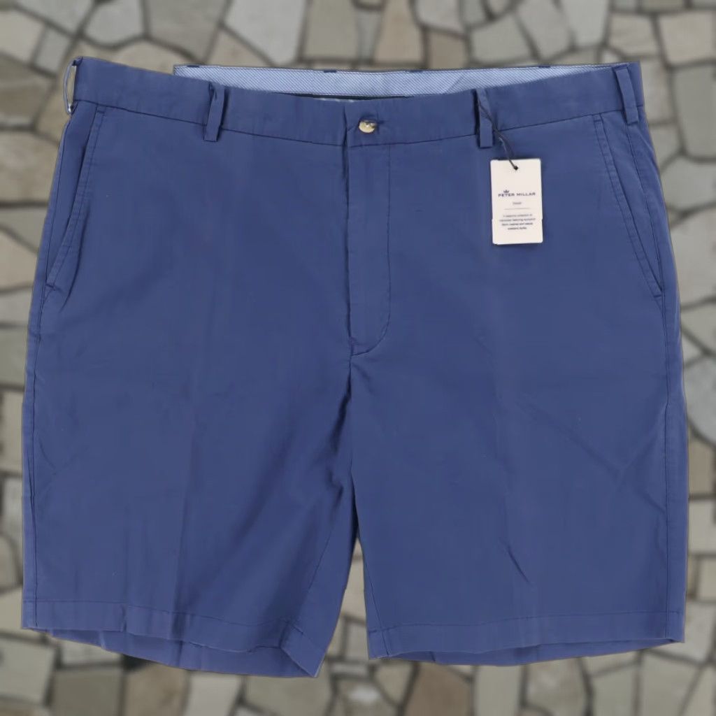 Peter Millar Peter Millar Stretch Seaside Cotton Blend Microfiber Chino Shorts Blue Men's 40 Size US 40 / EU 56 - 1 Thumbnail