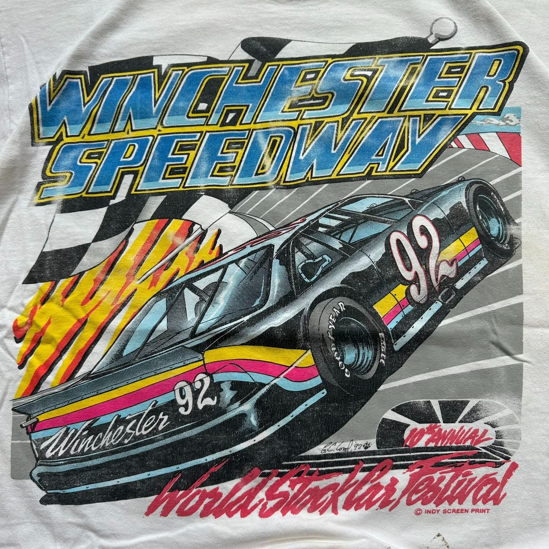 Vintage Vintage 90s Winchester Speedway T-Shirt World Stock Car Fest Size US L / EU 52-54 / 3 - 2 Thumbnail