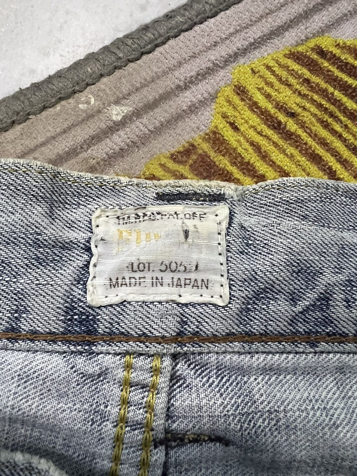 Edwin × If Six Was Nine 💥Baggy💥VINTAGE EDWIN 505z SELVEDGE DISTRESSED BAGGY JEANS Size US 33 - 17 Thumbnail