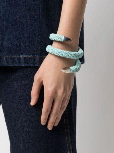 Bottega Veneta Blue Crochet Spiral Cuff Bracelet Size ONE SIZE - 2 Thumbnail