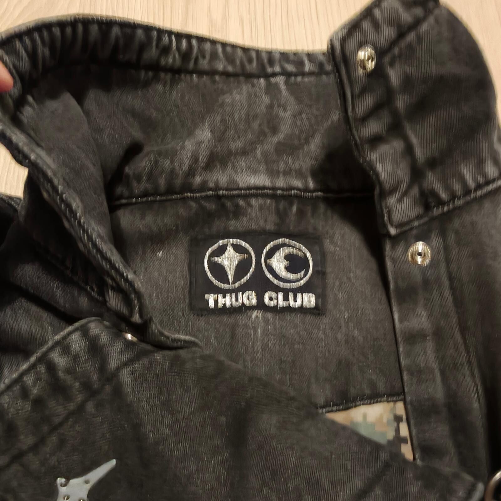 Thug Club THUG CLUB Bio Soldier Trench Jacket - Black Denim - Size M Size US M / EU 48-50 / 2 - 7 Thumbnail