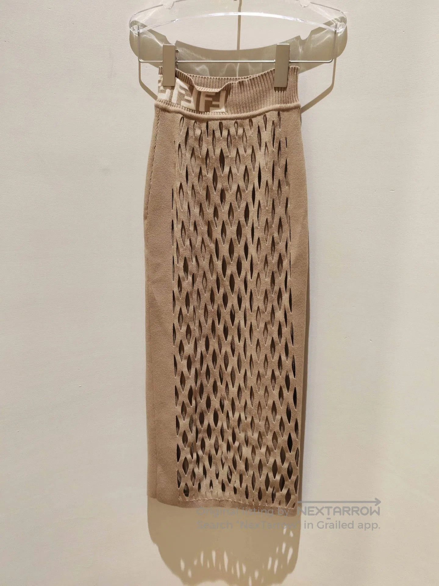 Fendi Fendi FF Logo Hollow-Out Knit Skirt. Size 37" - 1 Thumbnail