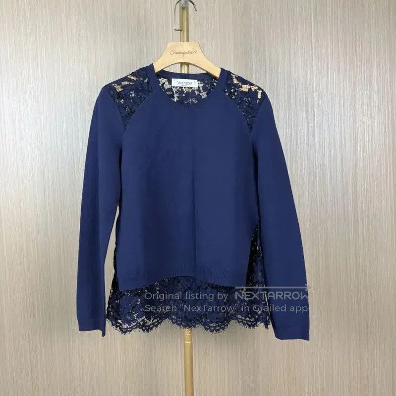 Valentino Valentino Navy Blue Cotton Pullover Sweater . Size S / US 4 / IT 40 - 1 Thumbnail