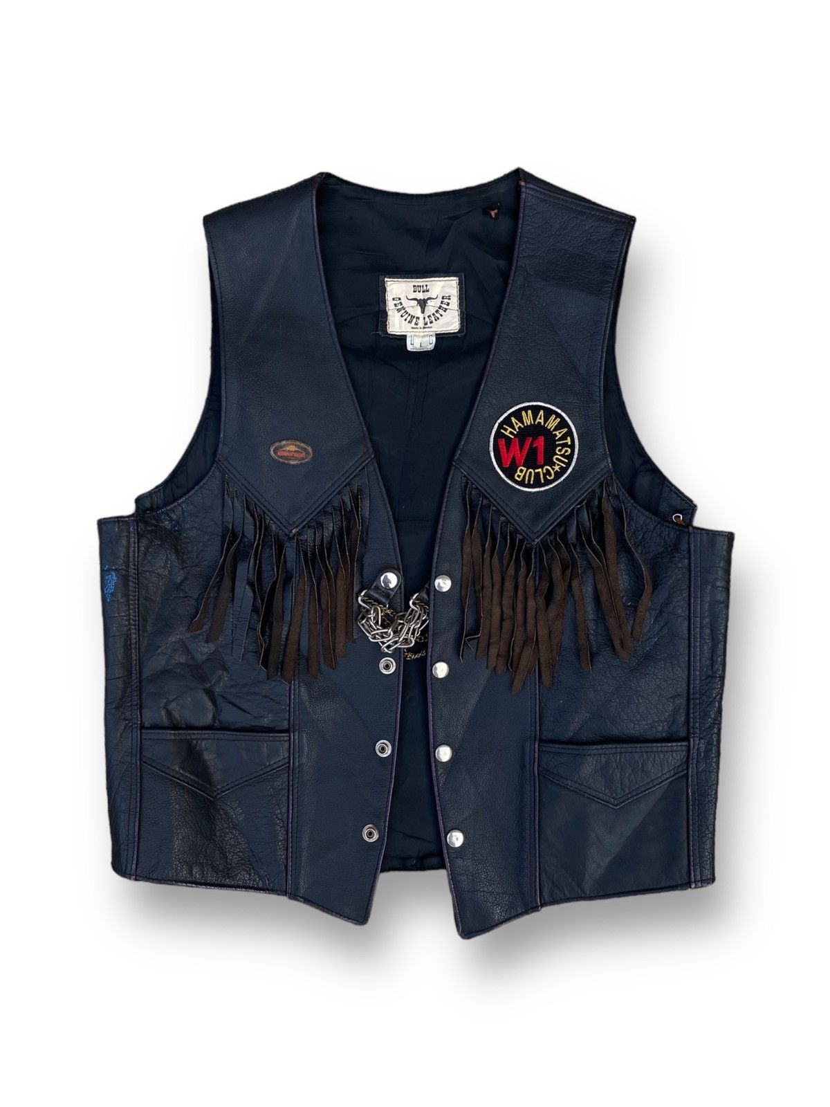 Harley Davidson × Vintage Harley Davidson Big Logo Leather Vest 