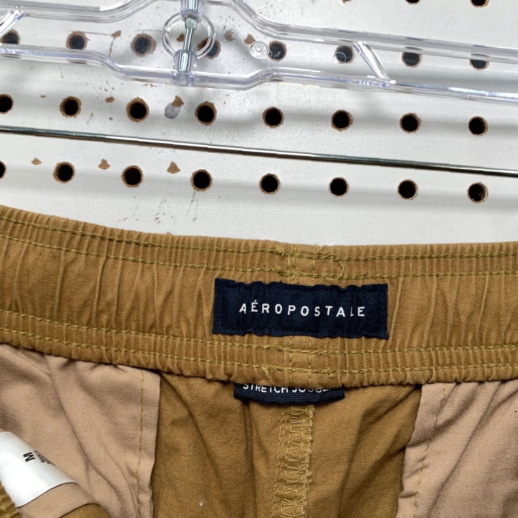 Vintage Aéropostale Joggers Pants Mens M 34x28 Stretch Elastic Waist Tan Brown Casual Slim Front Pocket Slit 34x28 Jogger Size US 31 - 3 Thumbnail