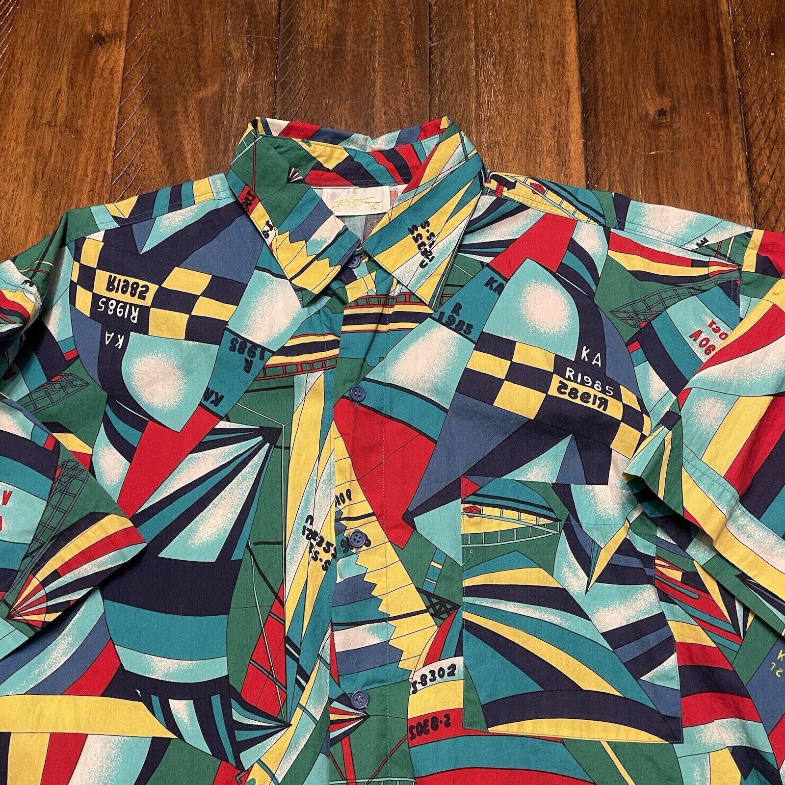 Vintage Vtg Gottex Mens Shirt Sailboats Spinnakers L Rare RL Style Size US L / EU 52-54 / 3 - 3 Thumbnail
