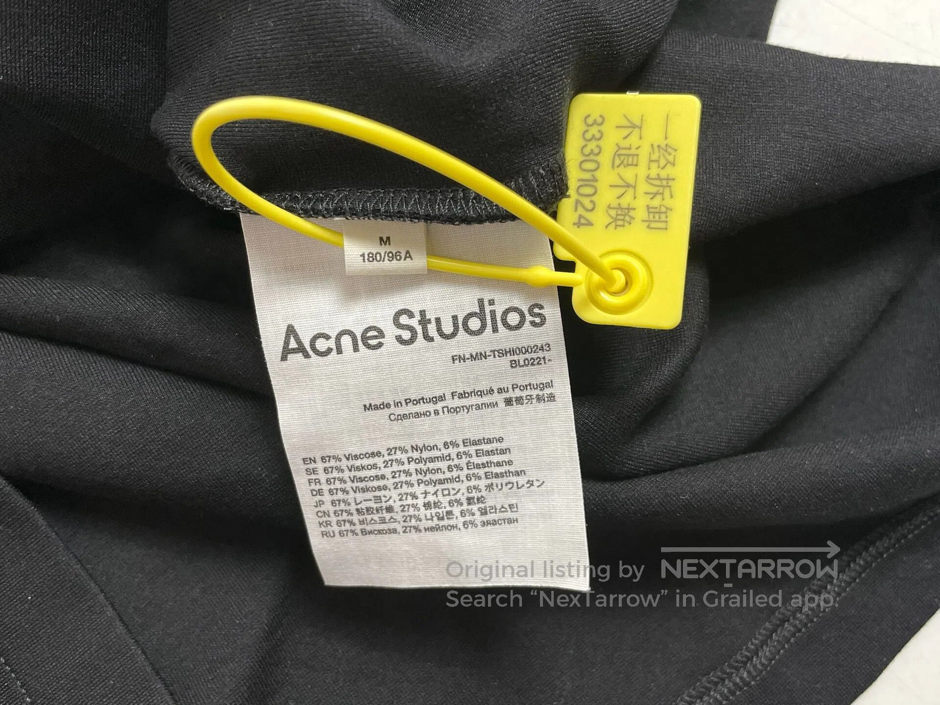 Acne Studios Acne Studios Collar Lettering Black Short Sleeve Size US M / EU 48-50 / 2 - 6 Thumbnail