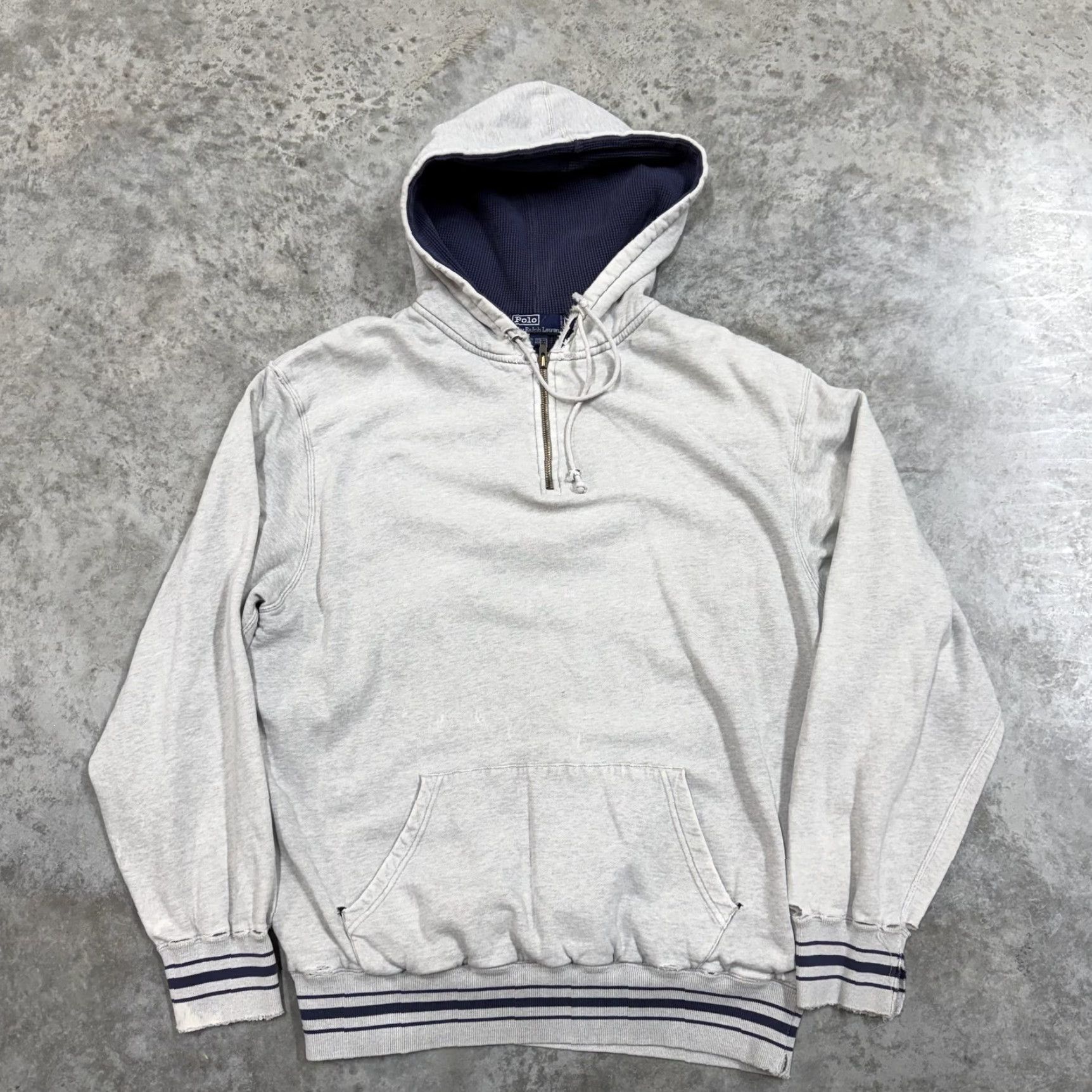 Polo Ralph Lauren Vintage Polo Ralph Lauren Hoodie Sweatshirt Mens Large Gray 1/4 Zip RPL 91-L 90s Size US L / EU 52-54 / 3 - 2 Thumbnail