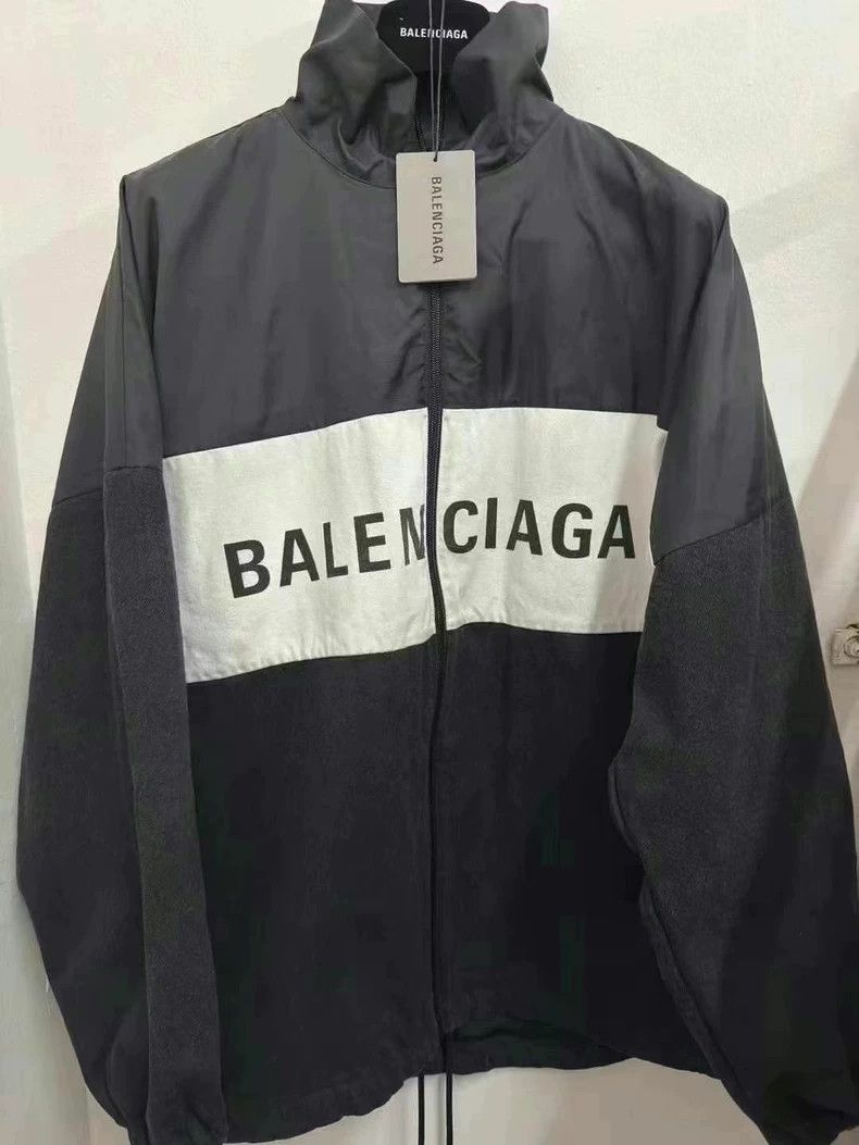 Balenciaga Balenciaga size 36 Chest Letter Logo Denim and Nylon Jacke Size S / US 4 / IT 40 - 1 Thumbnail