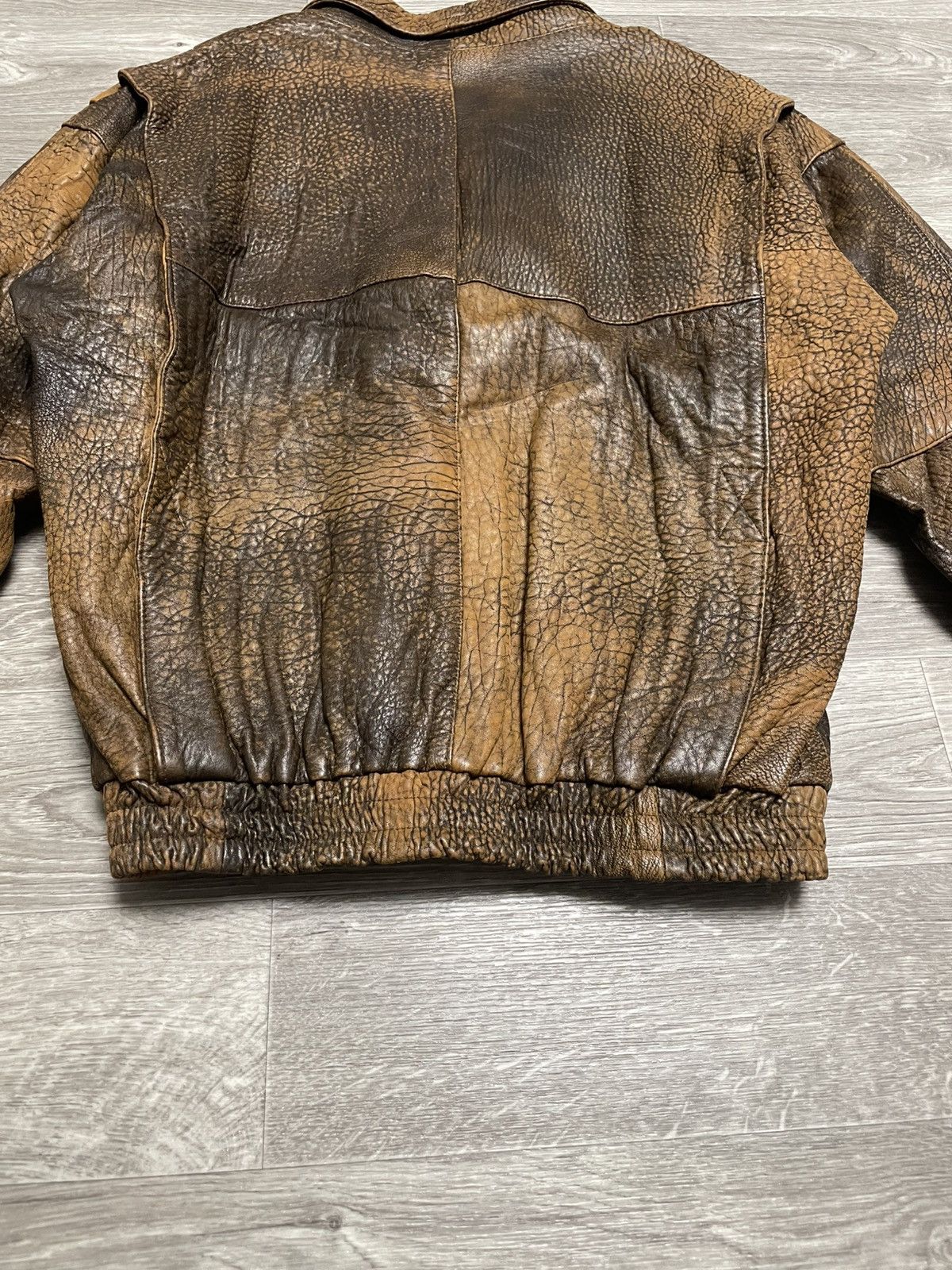 Leather Vintage Leather Brown Patterned Bomber Jacket 90s Size US M / EU 48-50 / 2 - 13 Thumbnail