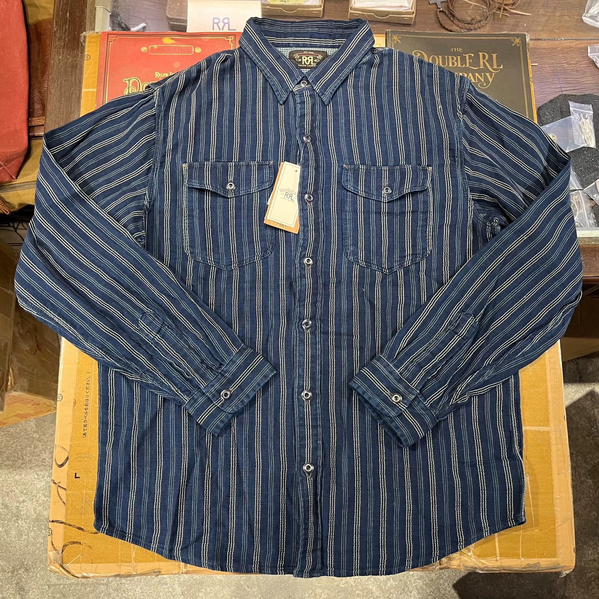 RRL Ralph Lauren RRL Double RL Striped Shirt Size US L / EU 52-54 / 3 - 1 Thumbnail