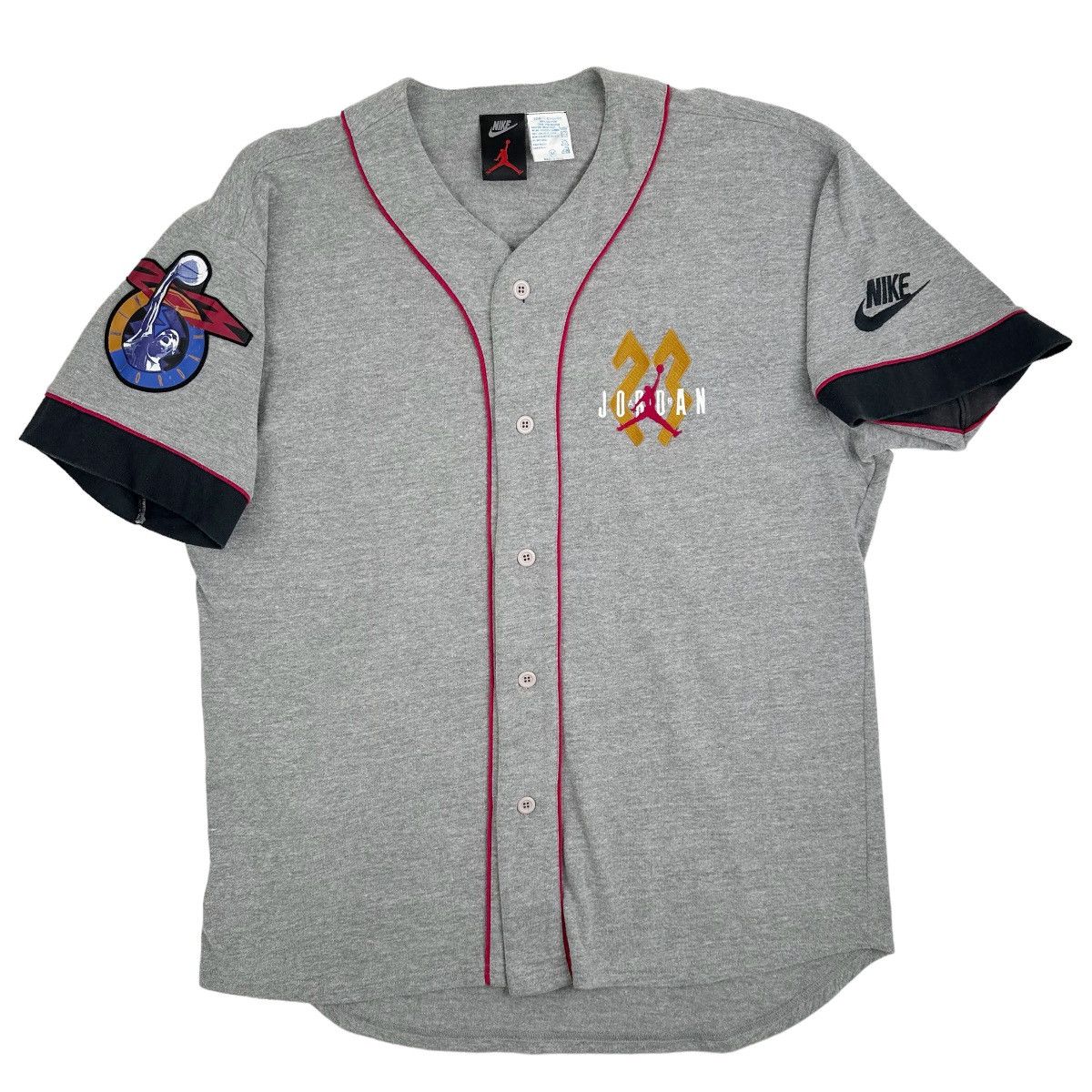 Nike Vintage 90s Nike Air Jordan Baseball Jersey Mens M/L Gray | Grailed