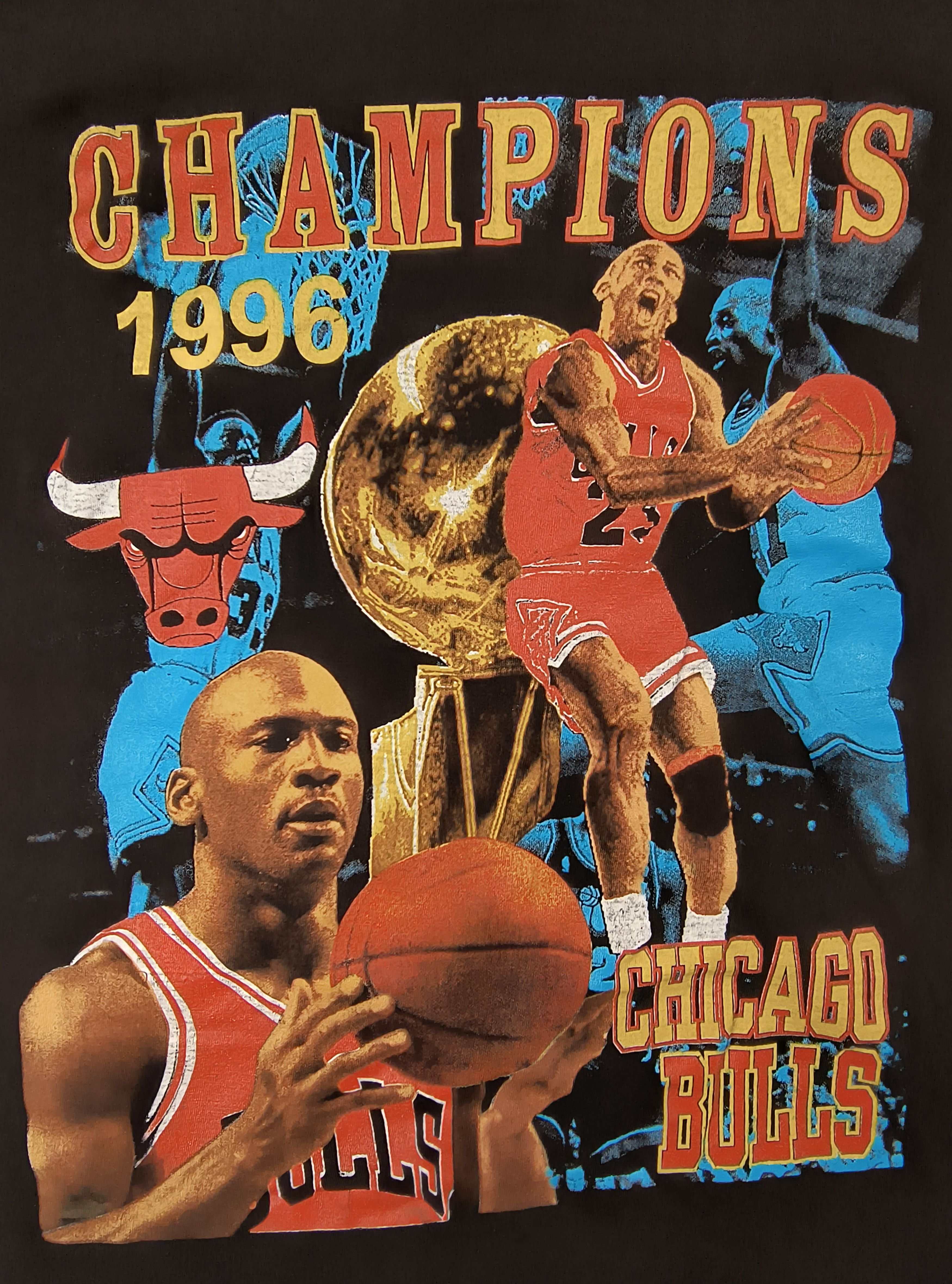NBA Vintage Chicago bulls champion Jordan Rodman Pippen 1996 tee Size US XL / EU 56 / 4 - 1 Thumbnail