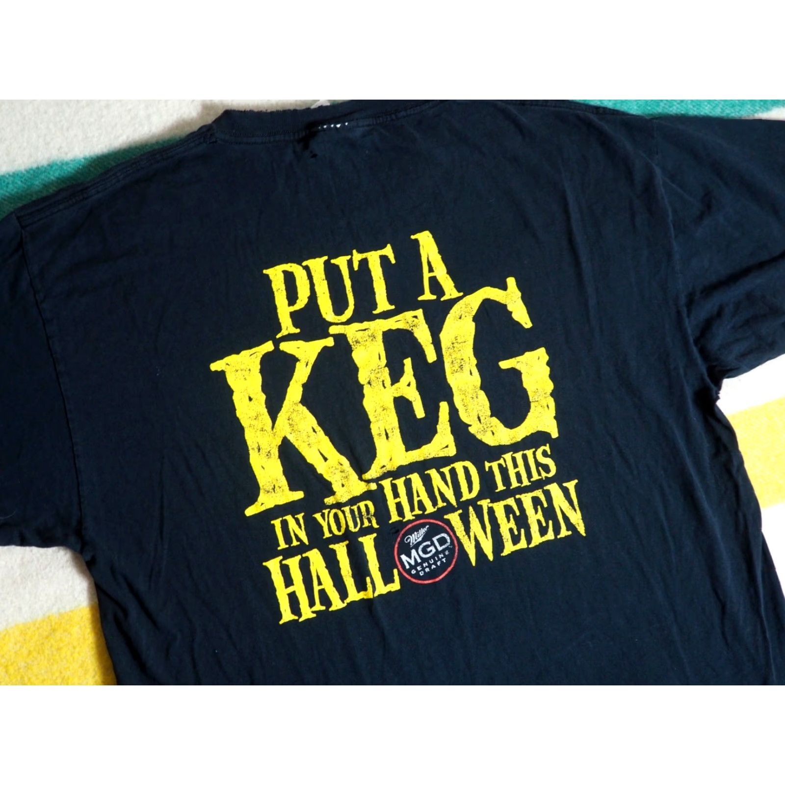 Vintage VTG 90s Y2k Santee Miller MGD Beer Promo Halloween Grunge Black Tee T-Shirt XL Men Graphic Cotton Short Sleeve Shirt Size XL Black Grunge Mens Size US XL / EU 56 / 4 - 3 Thumbnail