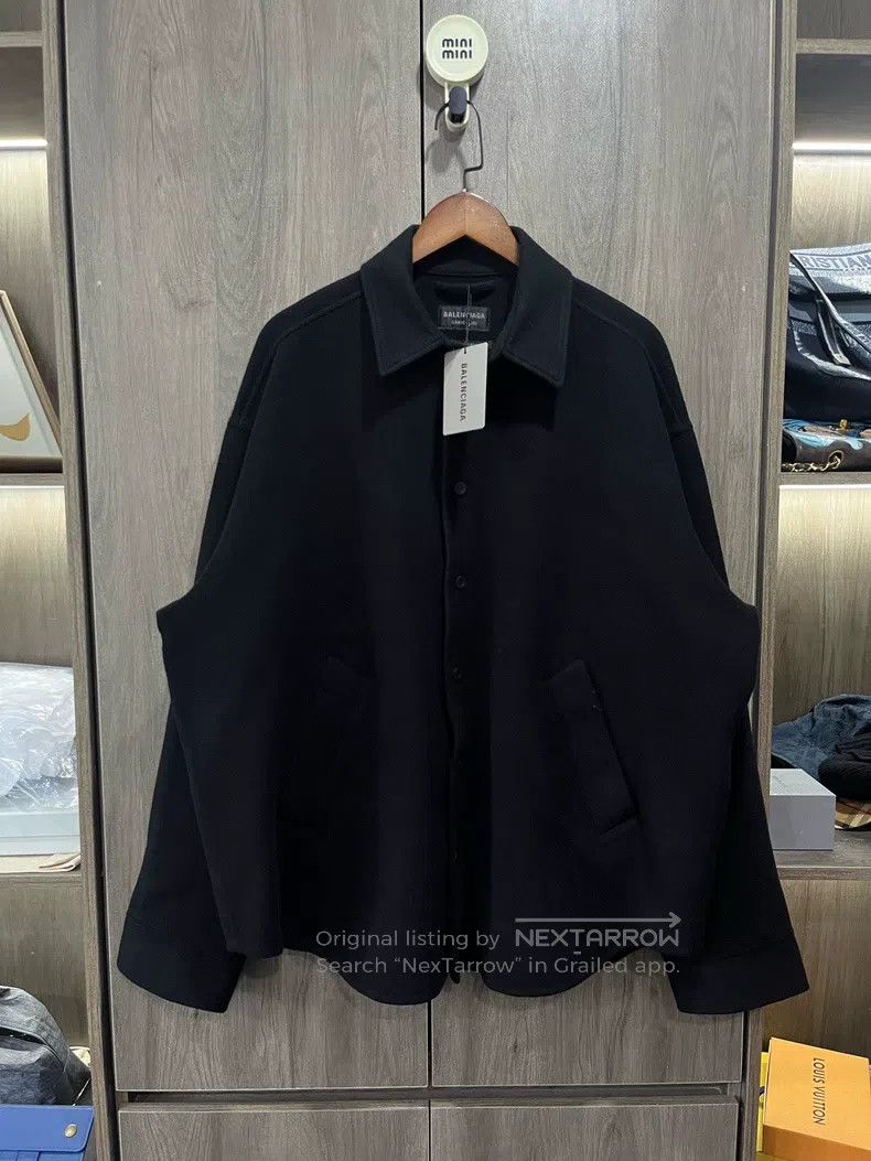 Balenciaga Balenciaga Wool Snap-Up Oversized Coat Size US S / EU 44-46 / 1 - 1 Thumbnail