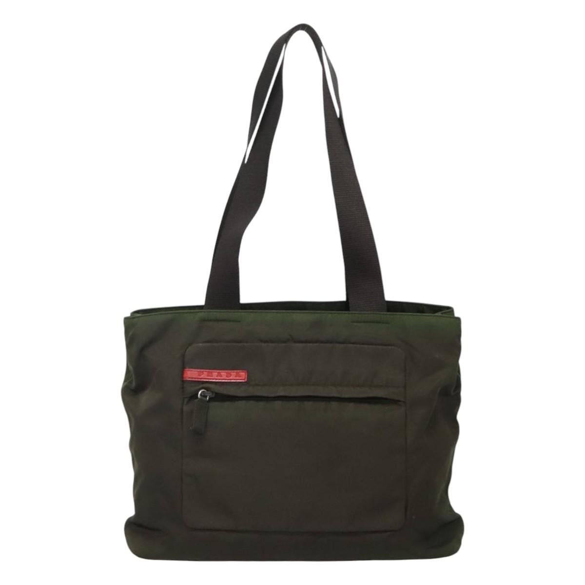 Prada Green Canvas Tote Bag (Pre-Owned) Size ONE SIZE - 1 Thumbnail