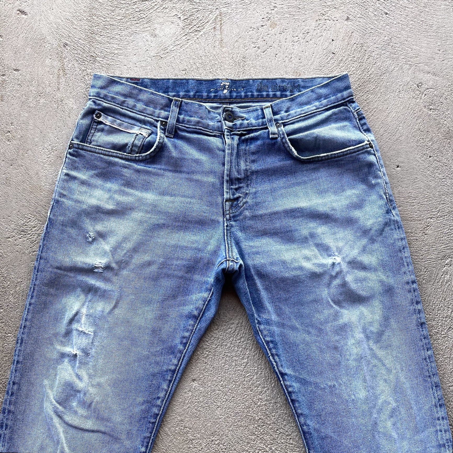 7 For All Mankind 7 For All Mankind Jeans Mens 31x34 Blue Selvedge Straight Fit Denim Pants Basic Size US 31 - 2 Thumbnail