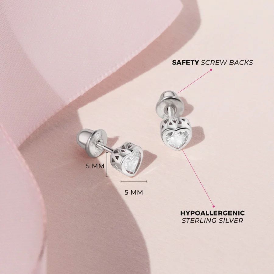 Other CZ Birthstone April Diamond Aries Earrings - Sterling Silver Size ONE SIZE - 2 Thumbnail