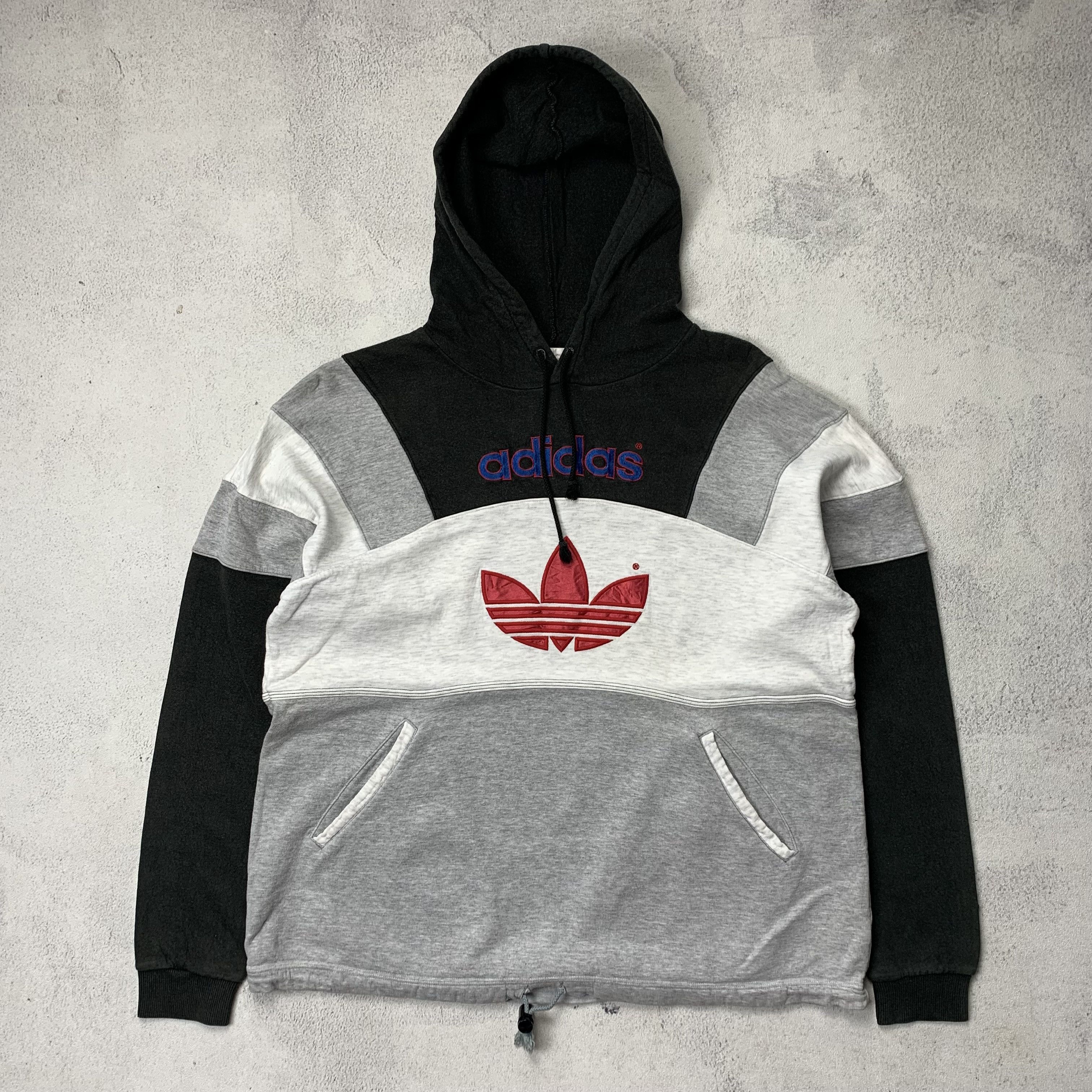 Vintage Adidas Trefoil Colorblock Multicolor Hoodie