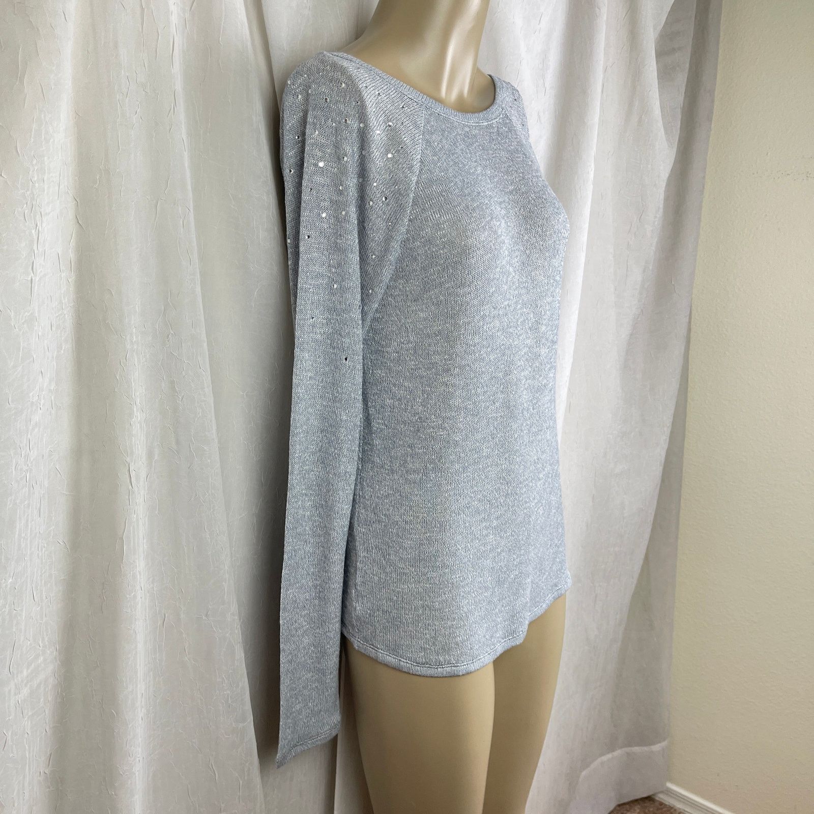 Pink Victoria’s Secret PINK Light Gray Scoop Back Slouchy Sweater Size XS / US 0-2 / IT 36-38 - 3 Thumbnail