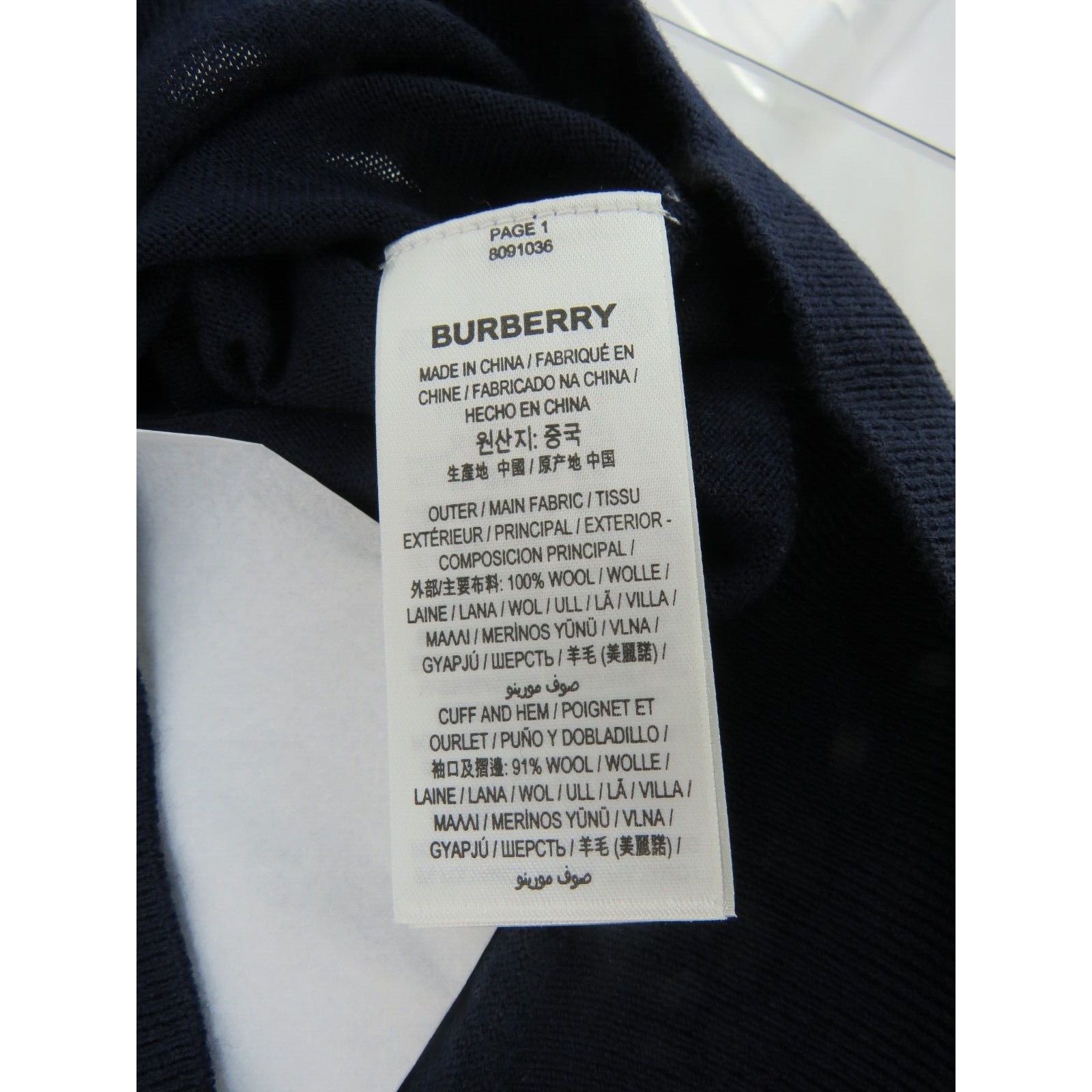 Burberry NEW BEMPTON DARK BLUE WOOL ELBOW CHECK PATCHES SWEATER S Size S / US 4 / IT 40 - 10 Thumbnail