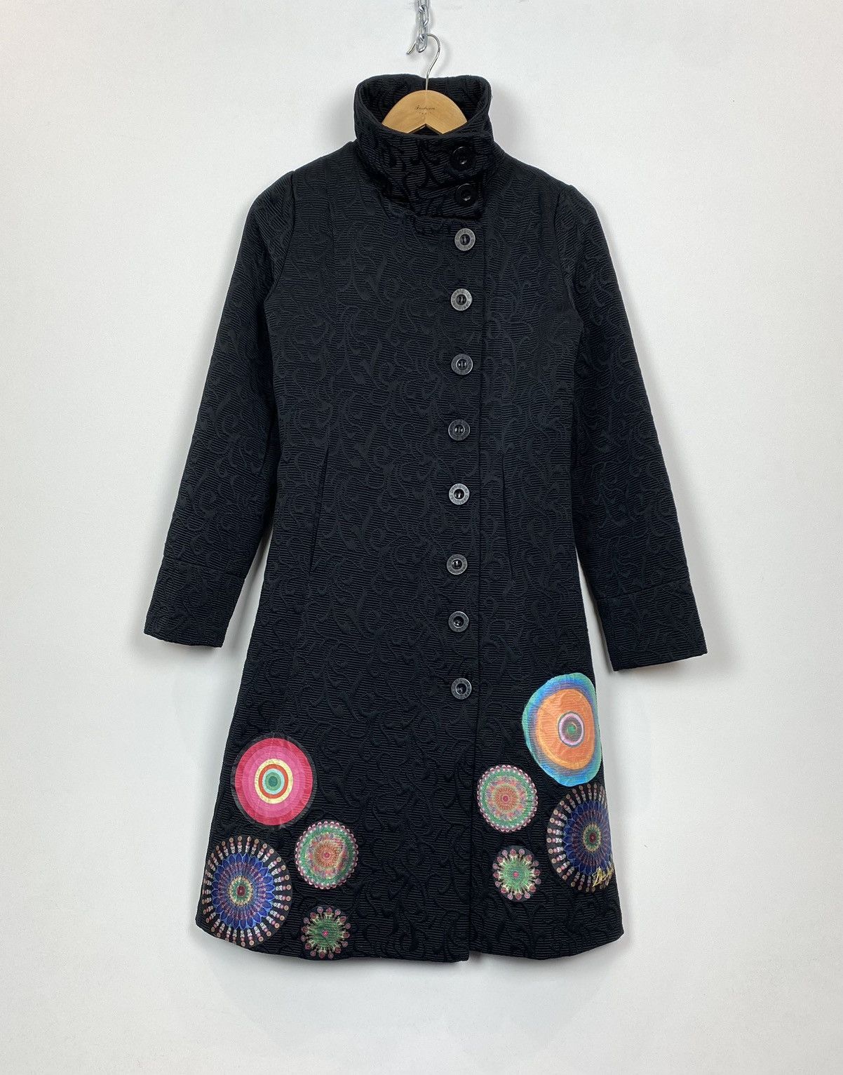 Desigual Desigual Black Pakaian Wanita Button-Through Coat Sz EUR36 Size XS / US 0-2 / IT 36-38 - 1 Thumbnail