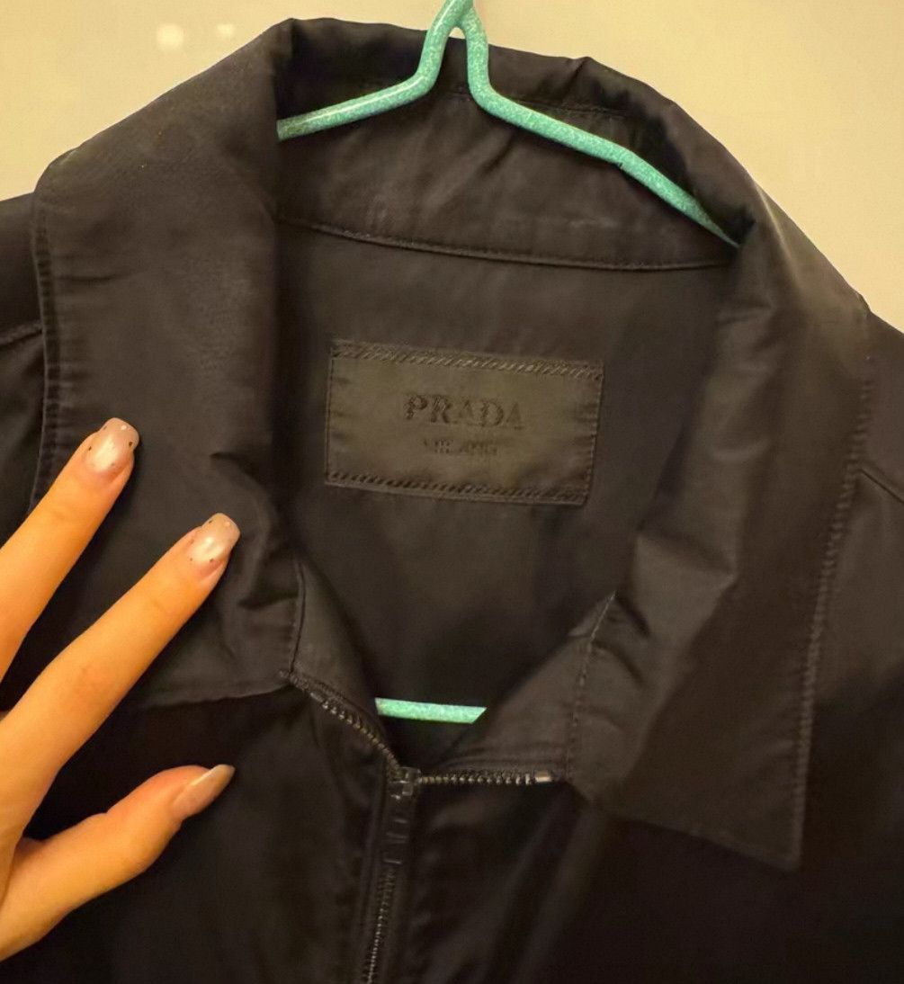Prada black zip-up nylon short sleeve shirt. Size US M / EU 48-50 / 2 - 5 Thumbnail
