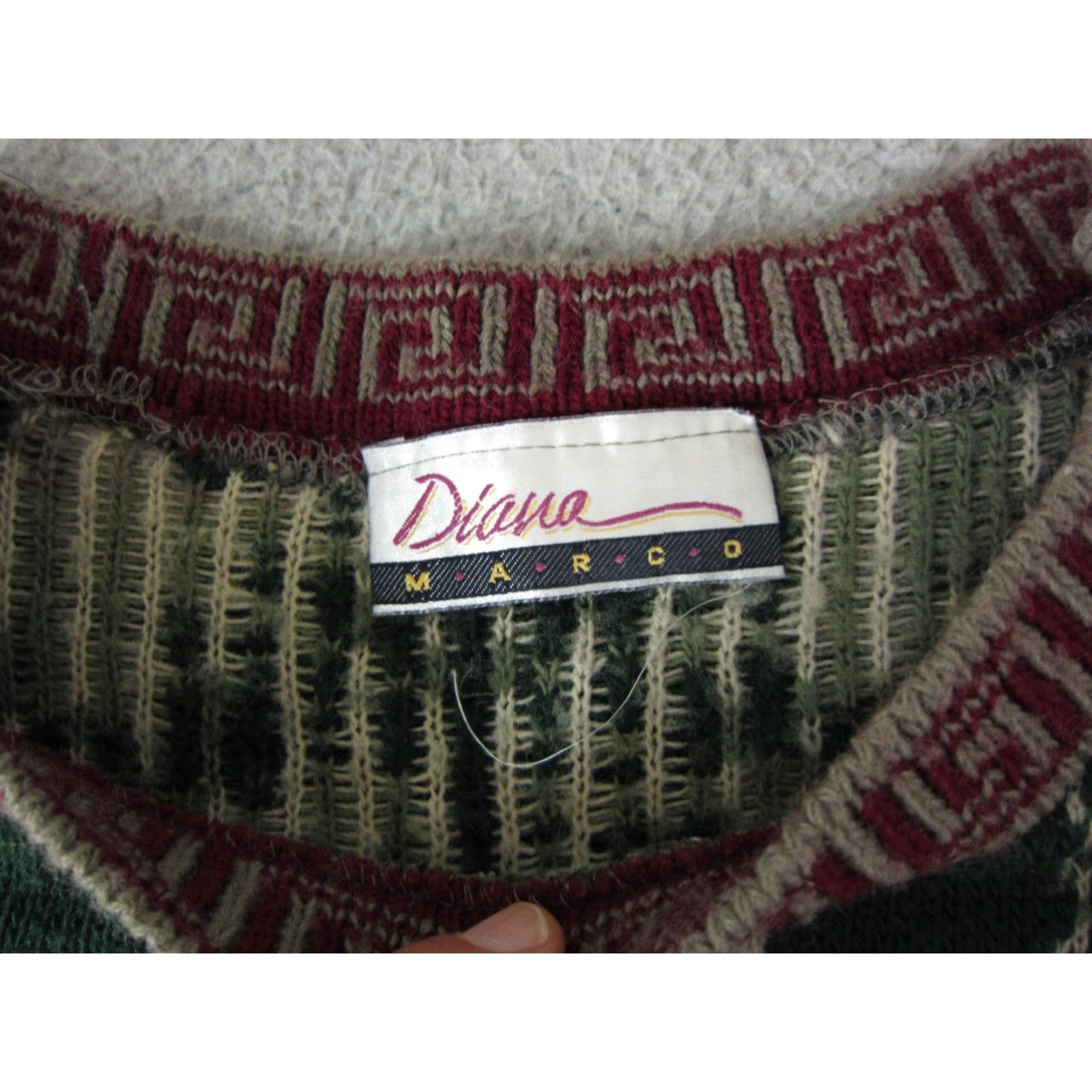 Vintage VINTAGE Diana Marco Sweater Womens L Green Paisley 90s Fair Isle Pullover Knit Long Sleeve Casual Womens Size L / US 10 / IT 46 - 5 Thumbnail