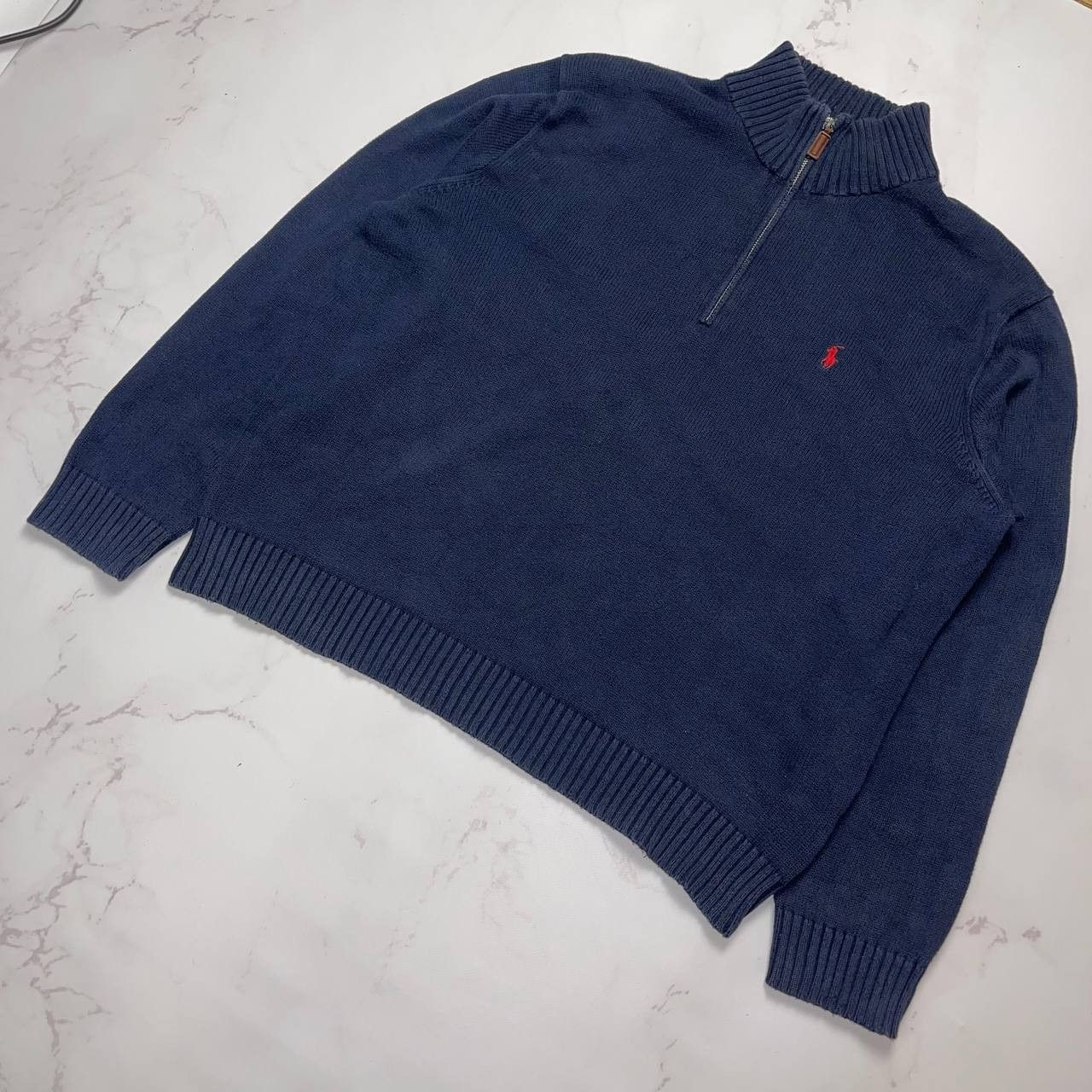 Polo Ralph Lauren Polo Ralph Lauren Vintage Sweater Blue Zip knitwear Size US XL / EU 56 / 4 - 3 Thumbnail