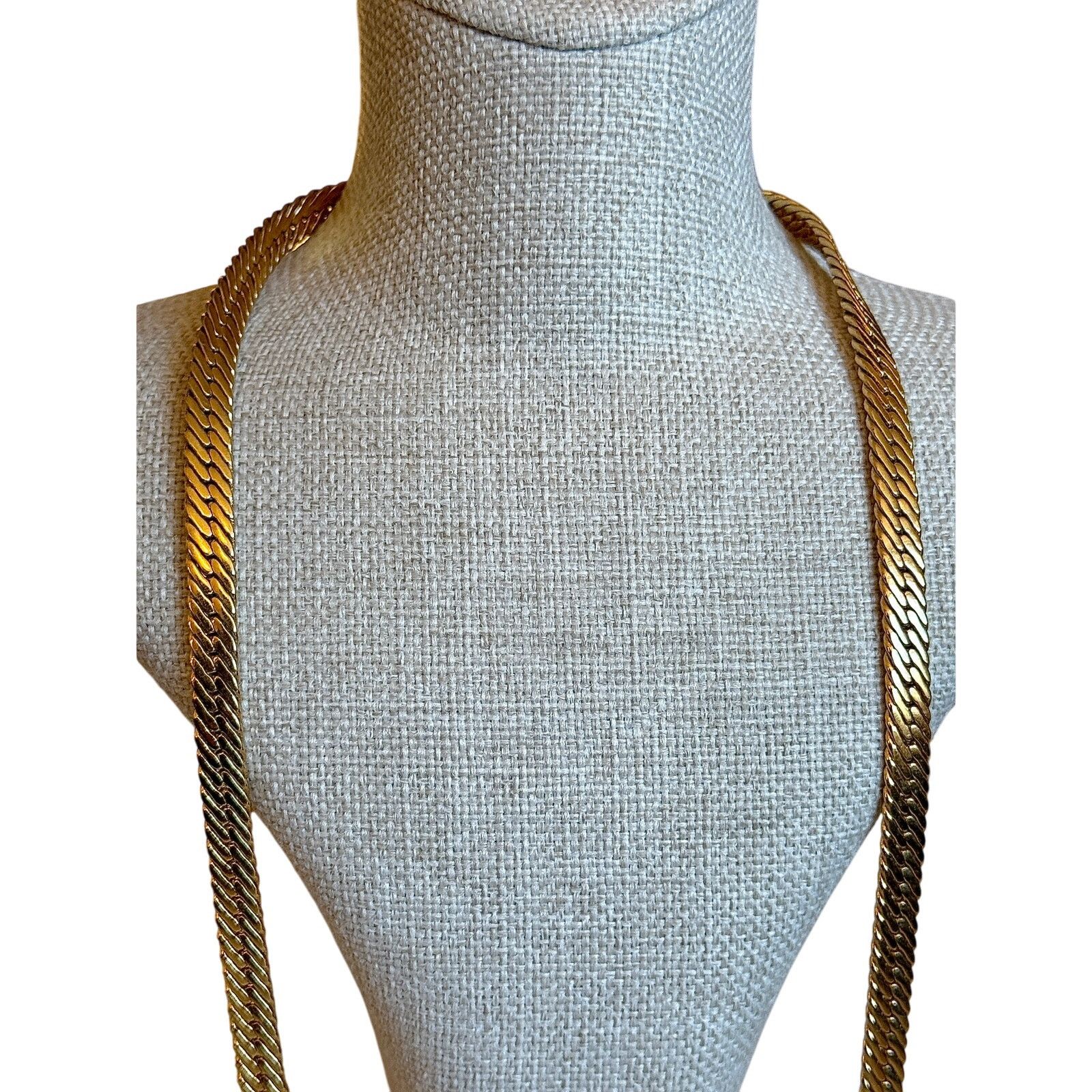 Givenchy Vintage Givenchy GG Gold Plated Herringbone Chain Necklace Size ONE SIZE - 3 Thumbnail