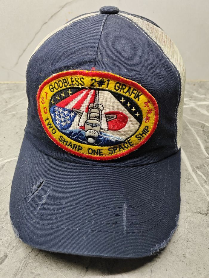 Vintage Vintage Two Sharp One Space Ship Distressed Style Cap Hat Size ONE SIZE - 1 Thumbnail