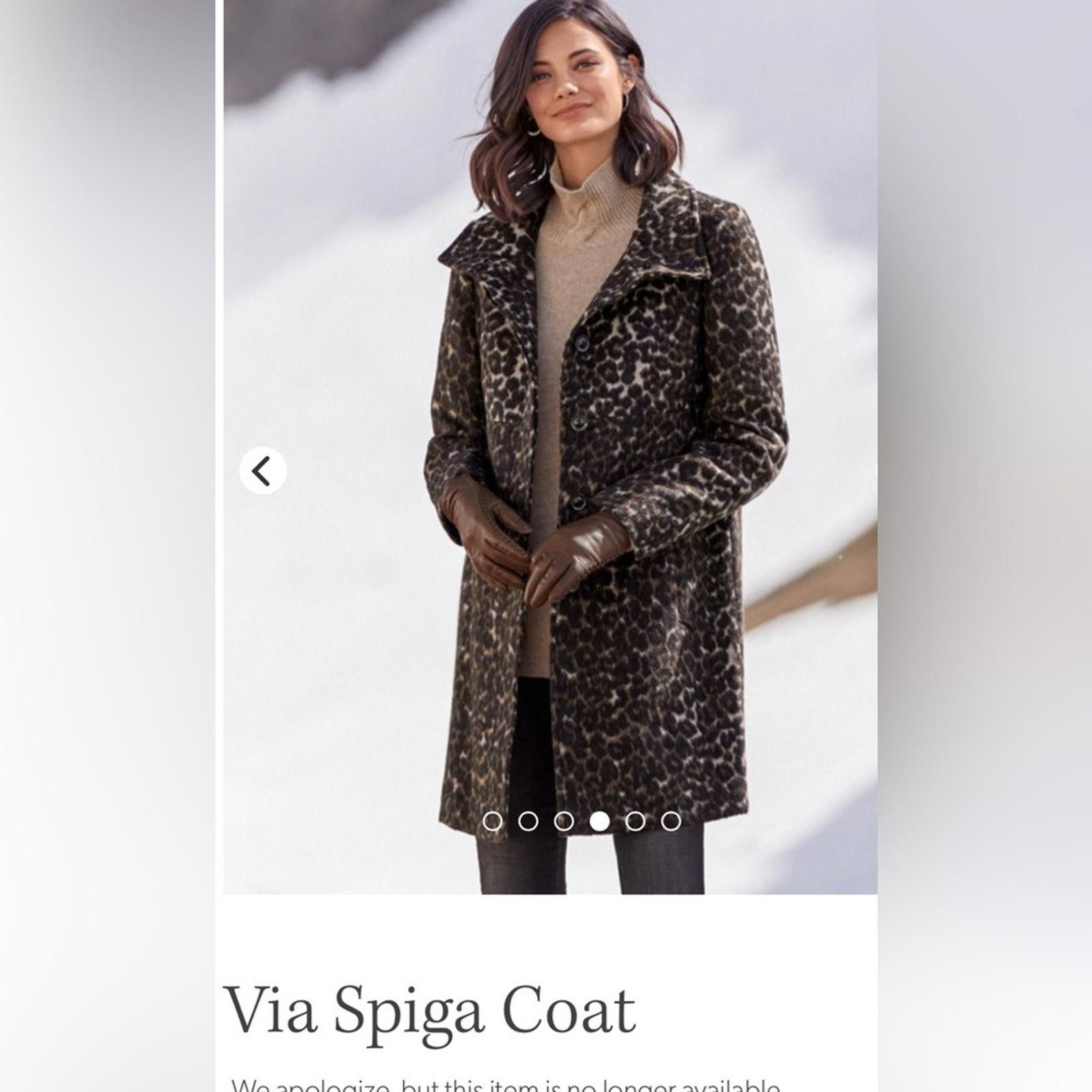 Other Via Spiga Leopard Patterned Coat Size XS / US 0-2 / IT 36-38 - 1 Thumbnail