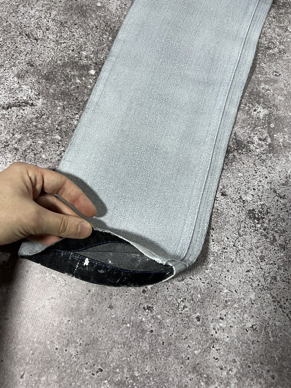 Balenciaga Deadstock Balenciaga 2008 Silver Painted Denim Jeans Size 27 Size US 27 - 5 Thumbnail