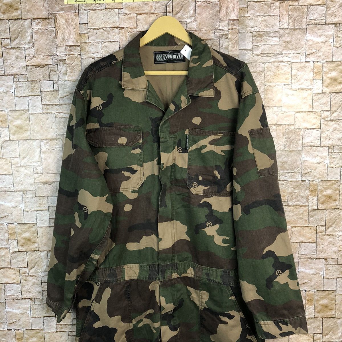 Japanese Brand Even River Green Camo Coveralls vintage japan #A553 Size US 38 / EU 54 - 2 Thumbnail