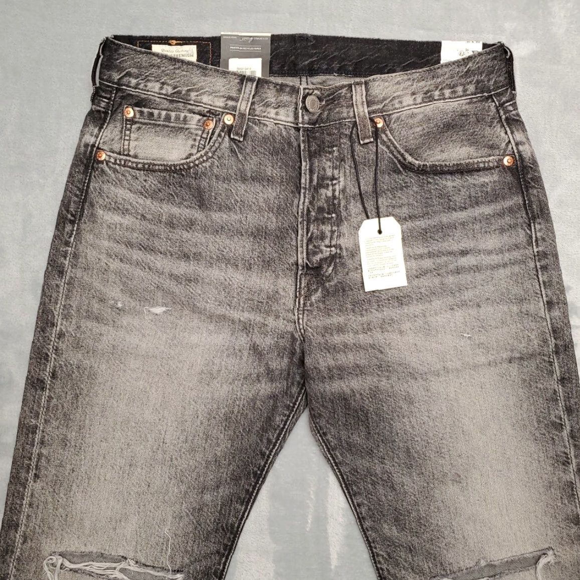 Vintage VINTAGE Levis Premium Jeans Mens 31x30 Black 501 Big E Straight Leg Button Fly Pants Size US 31 - 3 Thumbnail