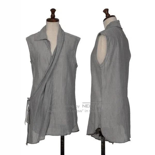 Yohji Yamamoto Yohji Yamamoto Cotton and linen sleeveless shirt Size XS / US 0-2 / IT 36-38 - 1 Thumbnail