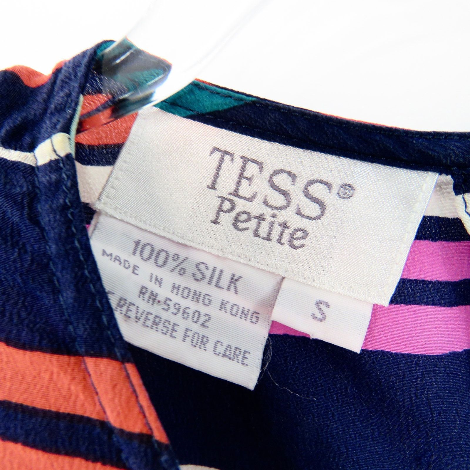 Vintage 90s Vintage Rainbow Striped Silk Top Shoulder Pads Small Size S / US 4 / IT 40 - 4 Thumbnail