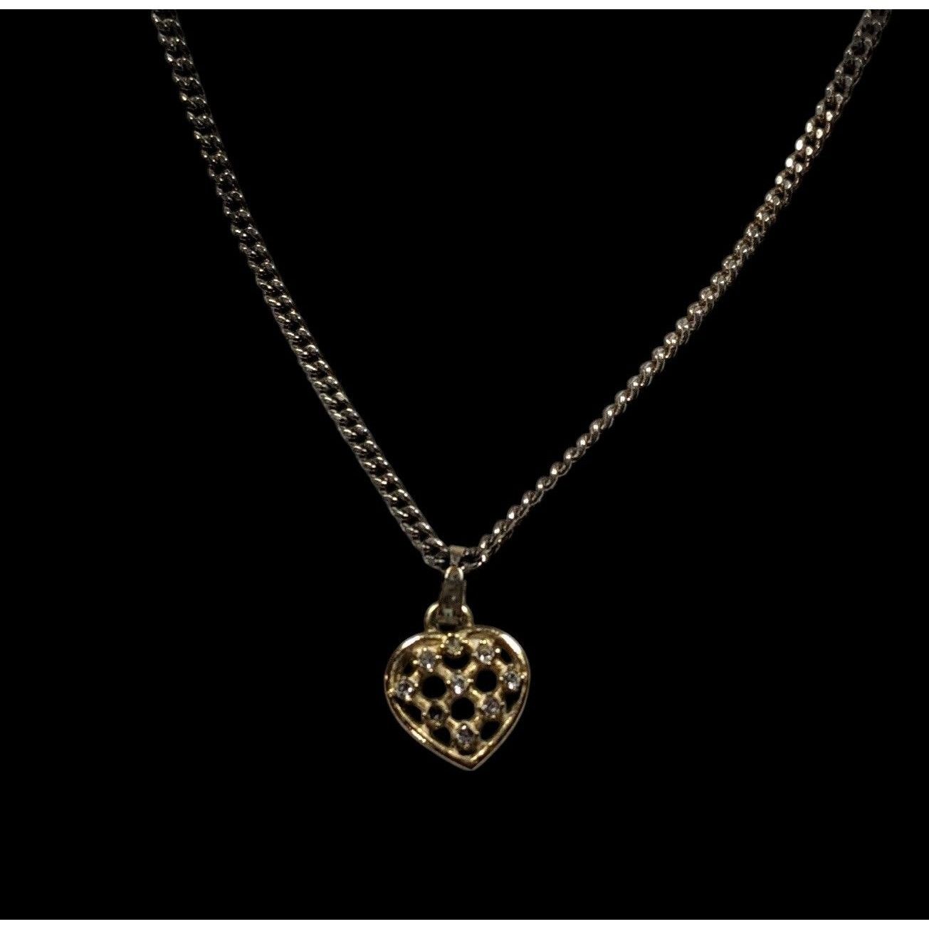 Other Minimalist Coquette Lattice Heart Pendant Necklace Gold Tone Size ONE SIZE - 2 Thumbnail