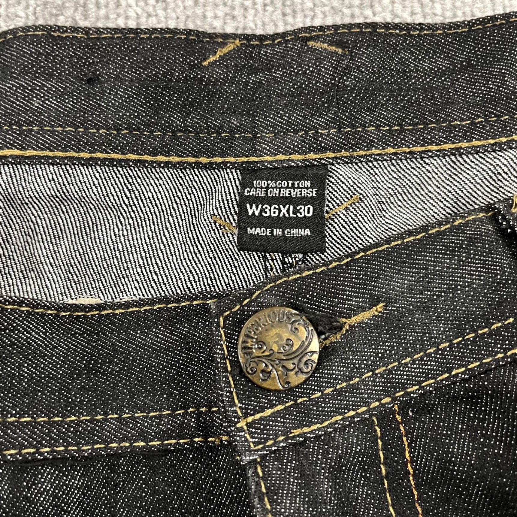 Vintage VINTAGE Imperious Delf Men’s Jeans 36x30 Straight Black Denim Hip Hop Y2K Size US 36 / EU 52 - 7 Thumbnail